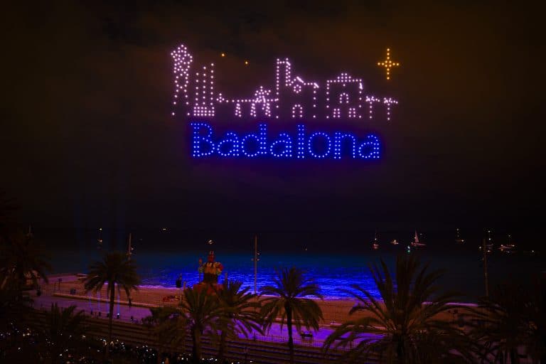 Drone show Badalona: a city of sleep_ Flock Drone Art Studio